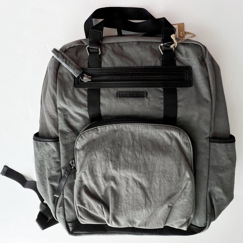 NWT TwelveLittle Unisex Courage Backpack or Diaper Bag Gray and Black